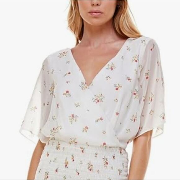 Trixxi Dress Junior Size XXL White Floral Smocked Short Casual Open Back - Picture 4 of 11